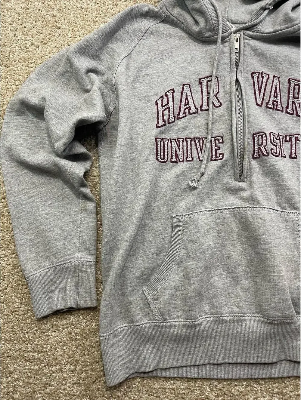 Vintage Harvard University Gray Hoodie Sweatshirt